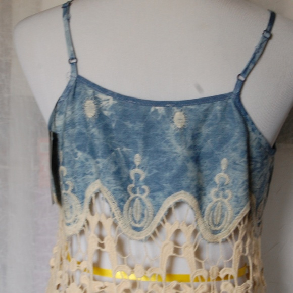 MAY & JULY Tie Dye Crochet Lace Top - Picture 4 of 6